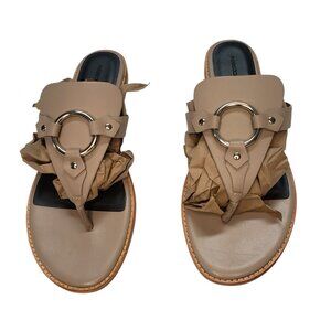 Rebecca Minkoff Sheena Thong Tan Leather Women's Sandals Size 9.5